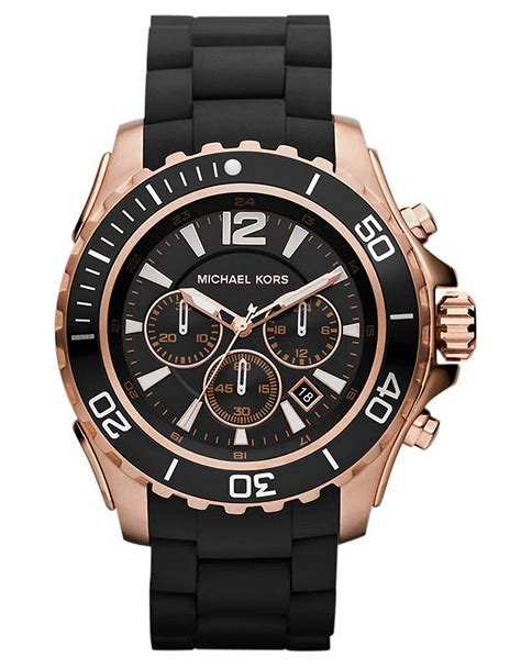 black mens michael kors watch|Michael Kors black silicone watch.